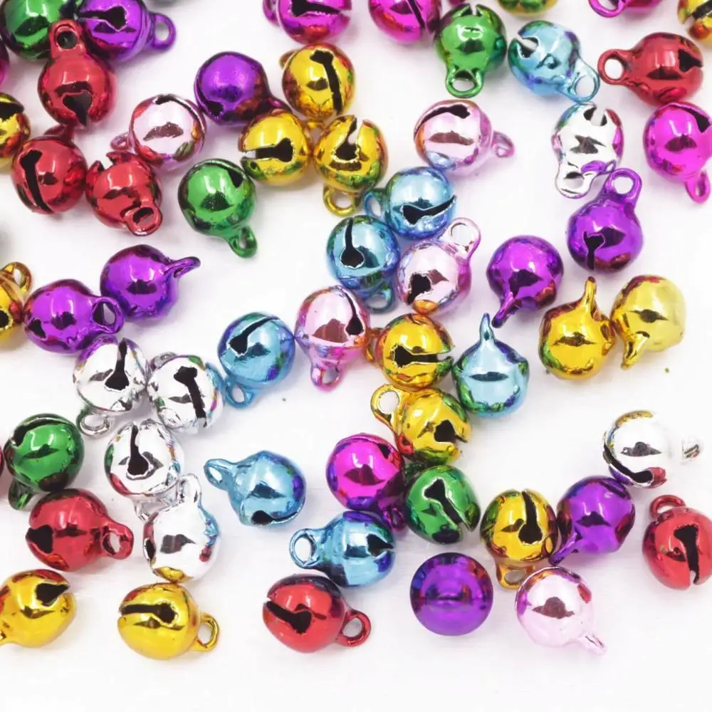 Лот 100 шт металлические колокольчики для рукоделия Серебряный Золотой смешанный