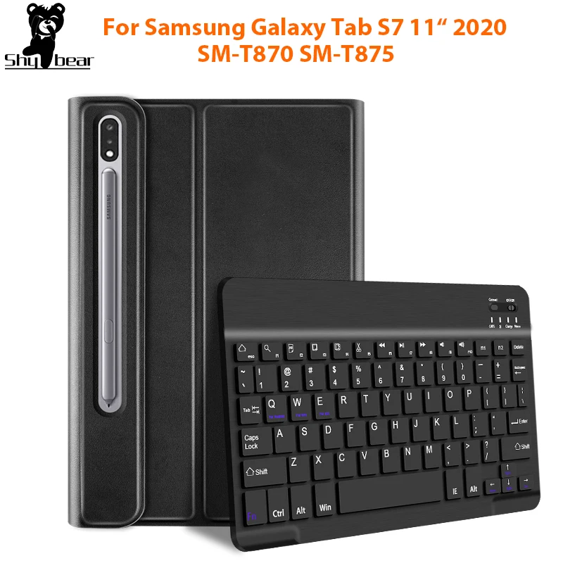 

Chargeable Keyboard Case for Samsung Galaxy Tab S7 2020 Case Cover for SM-T870/T875 Wireless Removable Bluetooth Tablet funda