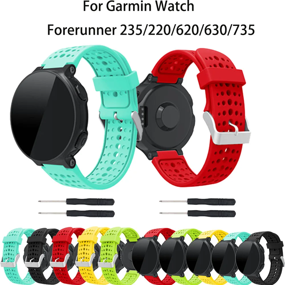Спортивный силиконовый ремешок для наручных часов Garmin Forerunner 220 230 235 620 630 смарт