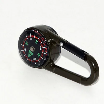 Многофункциональный мини-компас, термометр, брелок с карабином и защелкой, инструмент для кемпинга, туризма