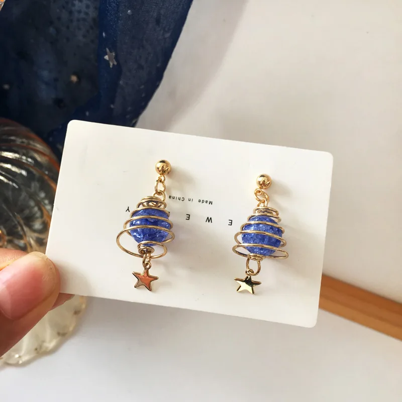 Женские серьги в стиле ретро Милые простые Мультяшные украшения со звездами