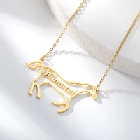 custom horse shaped name necklace for women customized necklaces stainless steel nameplate personalized animal jewelry