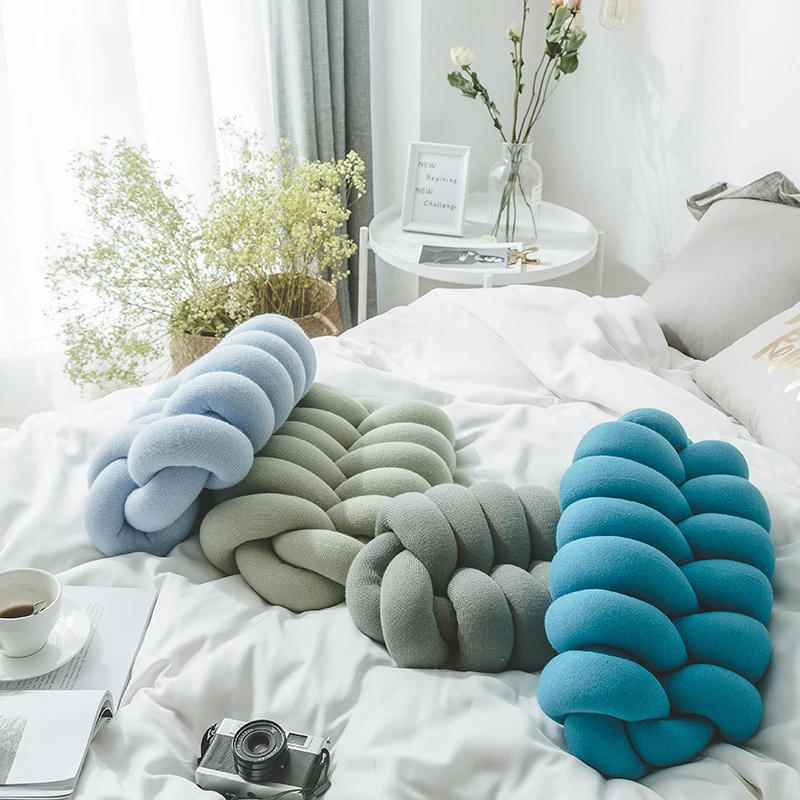 

Knot Bed Pillow Nordic Style Back Support Sofa Cushion Chair Lumbar Rest Seat Cushions Super Soft Cozy Car Pillow Home Decor