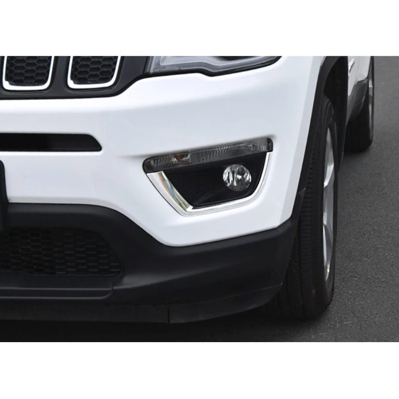 4 шт. декоративные накладки на переднюю панель Jeep Compass 2017 2018 ABS Chrome|Хромирование| |