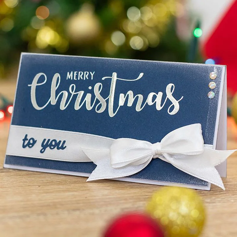 Горячая Рождественская фольга с надписью металлические высечки для