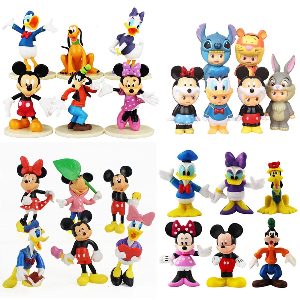 4-5-6pcs/комплект 6-14 см с Микки Маусом и Минни Маус комплект Мышь Дональд Дак Дэйзи
