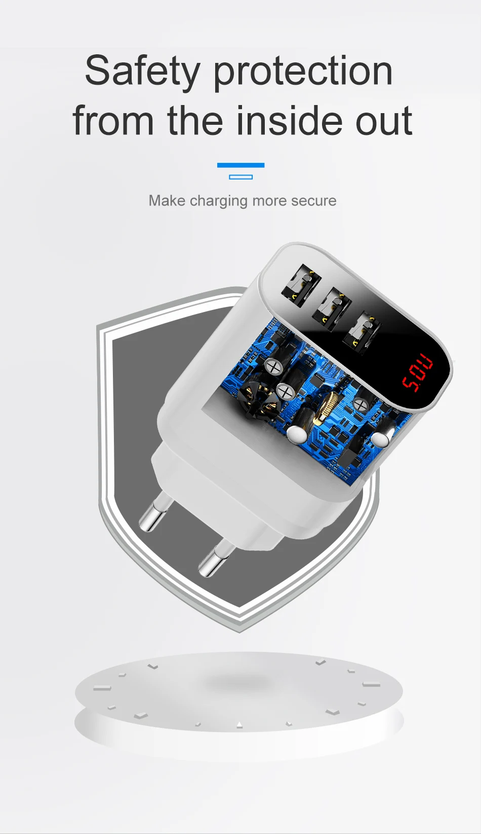 Baseus Мульти USB зарядное устройство для iPhone samsung Xiaomi Mi Быстрая зарядка Turbo несколько настенных зарядных устройств EU US Plug зарядное устройство для мобильного телефона