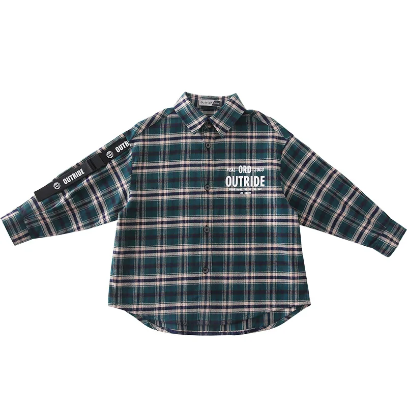 

Plaid Spring Summer Boys Cotton Blouses Shirts Kids Children Clothes Teenagers Coat Outwear Tops Costume Formal Hiqh Quality