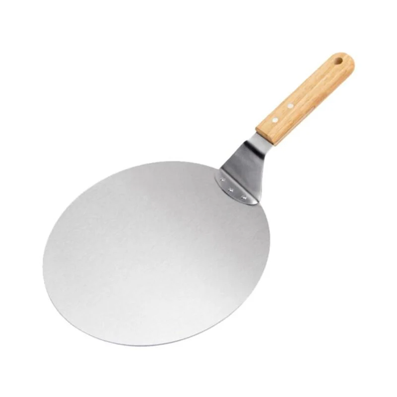 

Anti-scalding Pizza Shovels Wooden Handle Round High Quality Stainless Steel Cake Shovel Baking Tool Kitchen Accessories