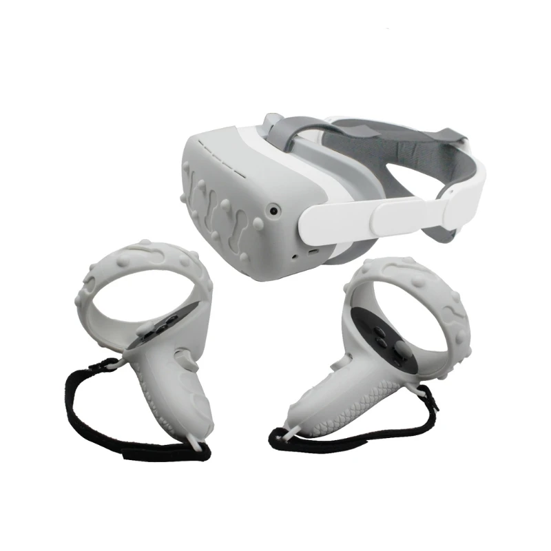 

VR Protection Skin Rocker Cap Silicone Case Handle Grip Strap for-Oculus Quest 2