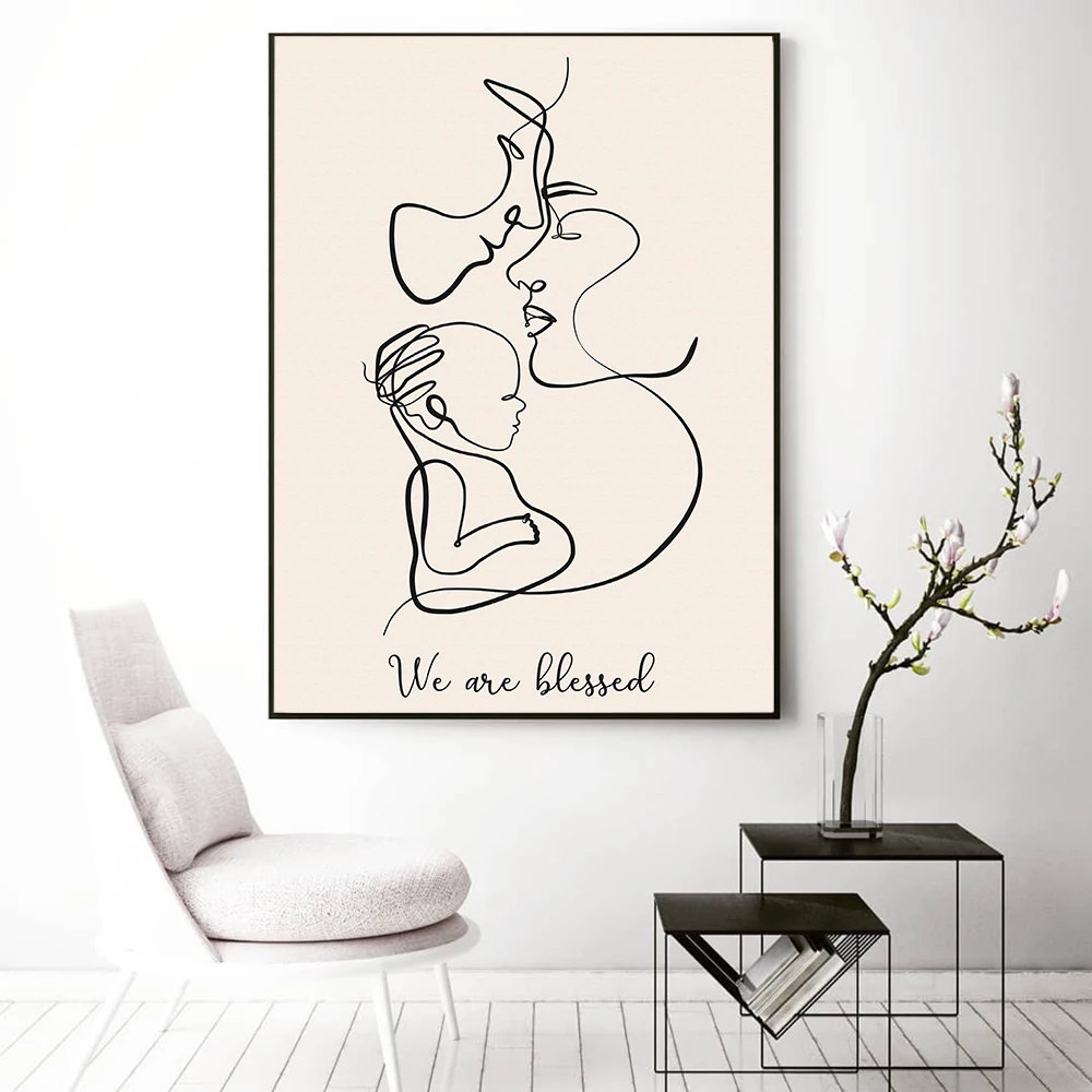 Абстрактный плакат и печать Φ новый подарок для родителей детей семейный портрет