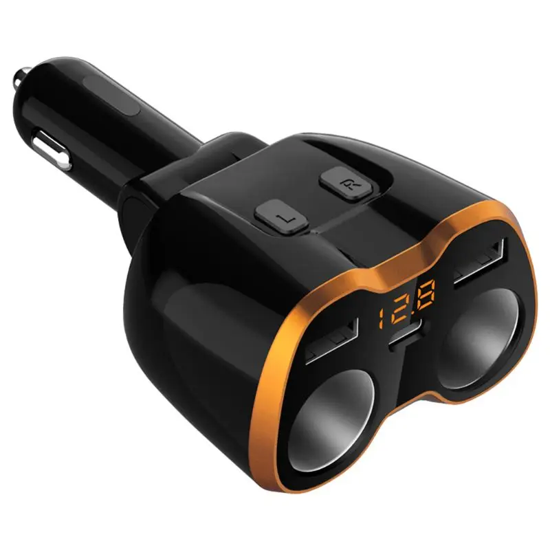 USB Автомобильное зарядное устройство прикуриватель сплиттер адаптер 2 гнезда Тип C 4.8A Мульти Розетка автомобиля аксессуары