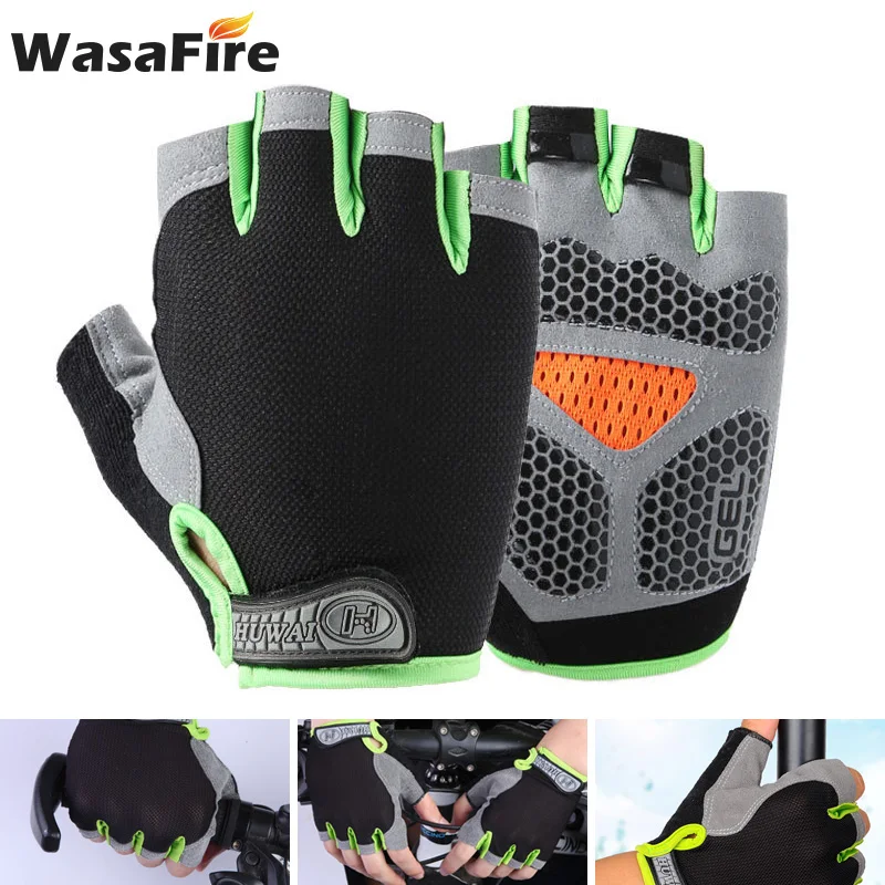 

1 Pair Cycling Gloves Half Finger Men Women Fingerless Gloves for Bike Bicycle Sponge Padded Breathable Sports Hiking Gloves