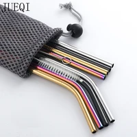 4pcs color gold stainless steel drinking straw reusable high quality 304 stainless steel metal straw