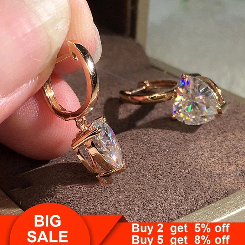 Оригинальный сердце Earrring 1ct AAAAA cz реального 925 серебро массивные вечерние