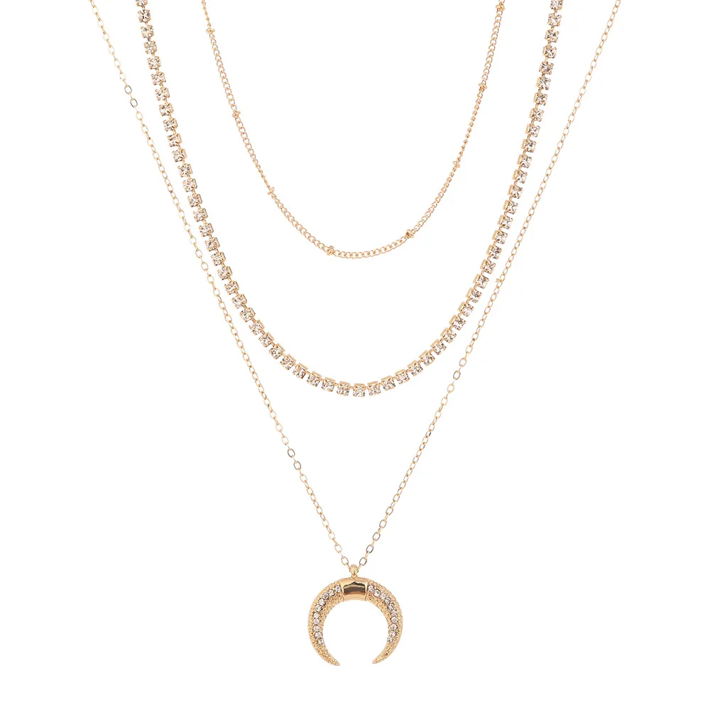 Оптовая продажа модное многослойное ожерелье в стиле ретро с подвеской виде