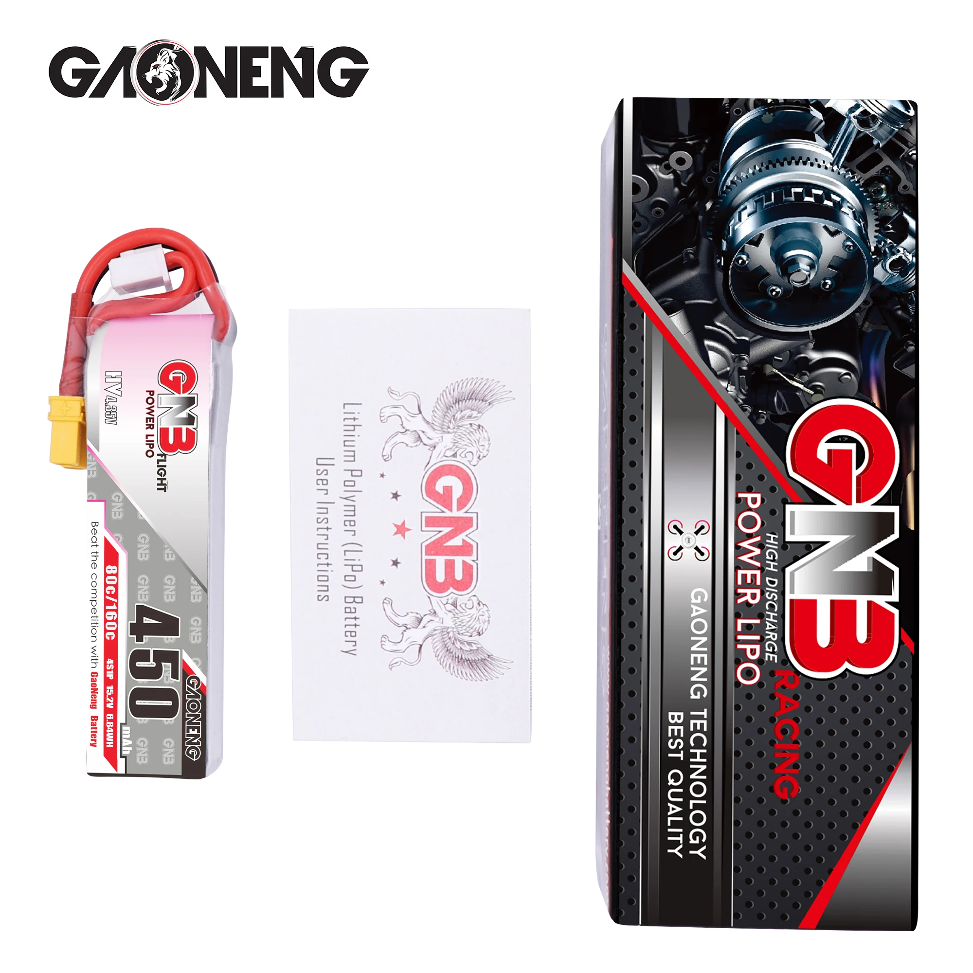 Аккумулятор Gaoneng GNB 450 мАч 4S 15 2 в 80C/160C HV Lipo с разъемом XT30 для оптового квадрокоптера