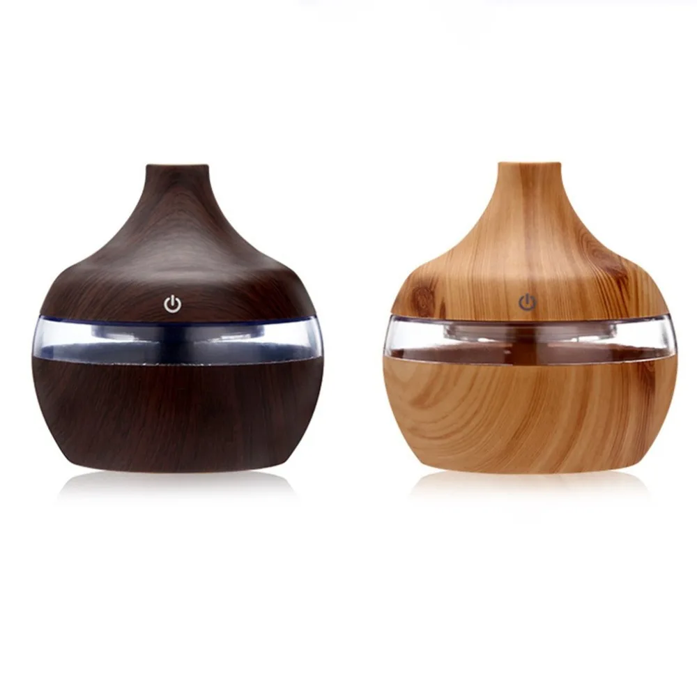 

300ml Wood Grain Essential Oil Aromatherapy Diffuser USB Charging Home Air Humidifier Purify Soothing LED Night Light Mist Maker