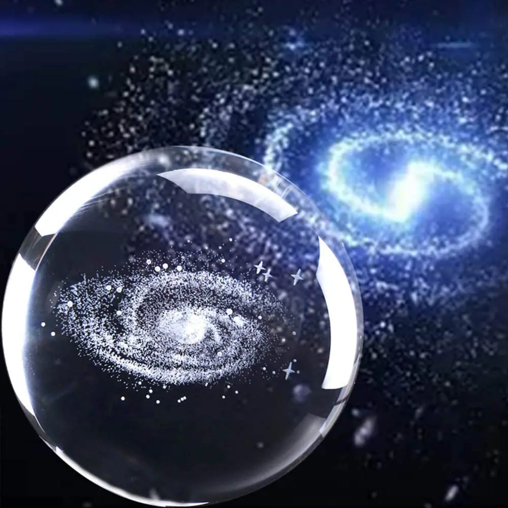H & D 80 мм Хрустальный шар Galaxy стеклянный дисплей для медитации безбумажный