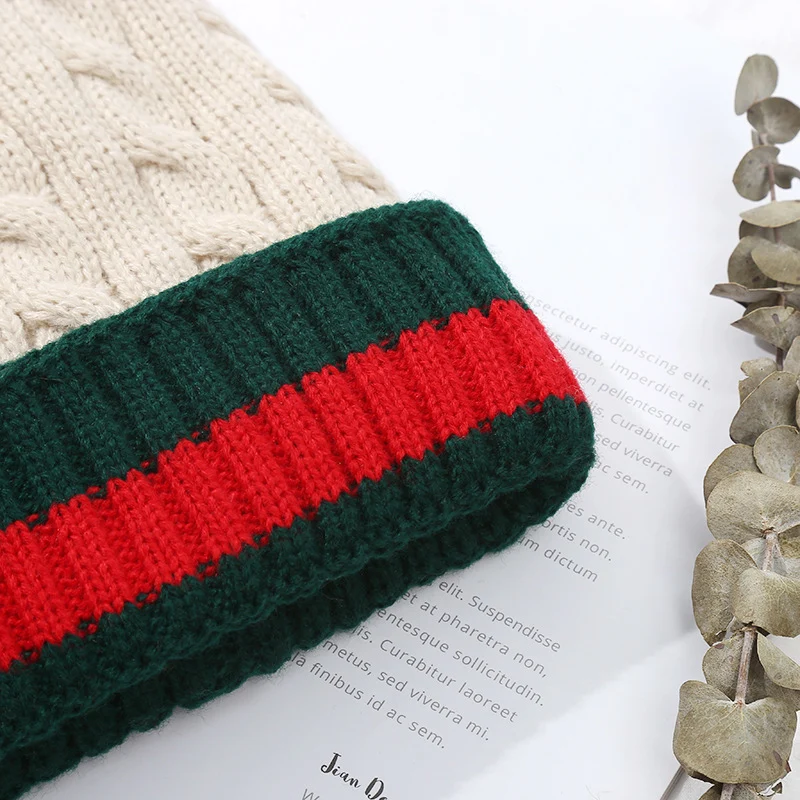 Новинка зимняя однотонная шерстяная вязаная шапка Женская Повседневная теплая