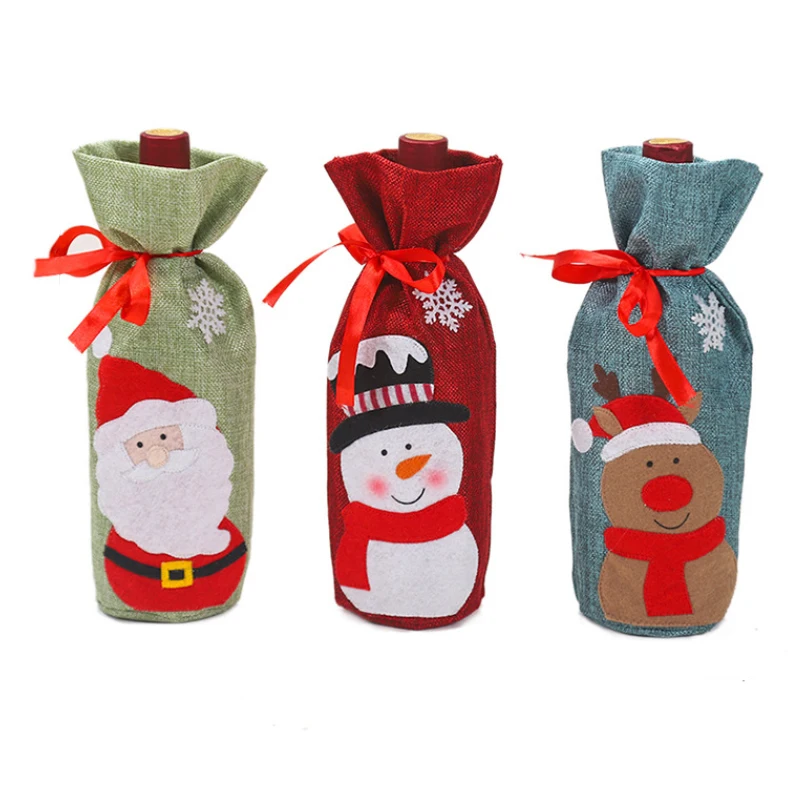 Кукольная крышка для бутылки с красным вином/набор вина Санты/рождественские