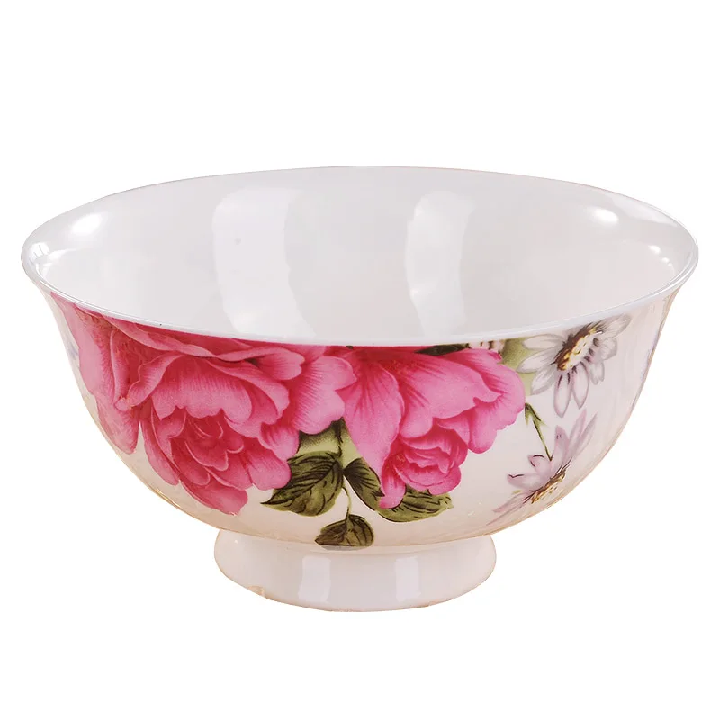 

Jingdezhen Ceramic Bowl Household High Quality Bone China Rice Bowl Chinese High Foot Tableware Bowl Dinner Bowl