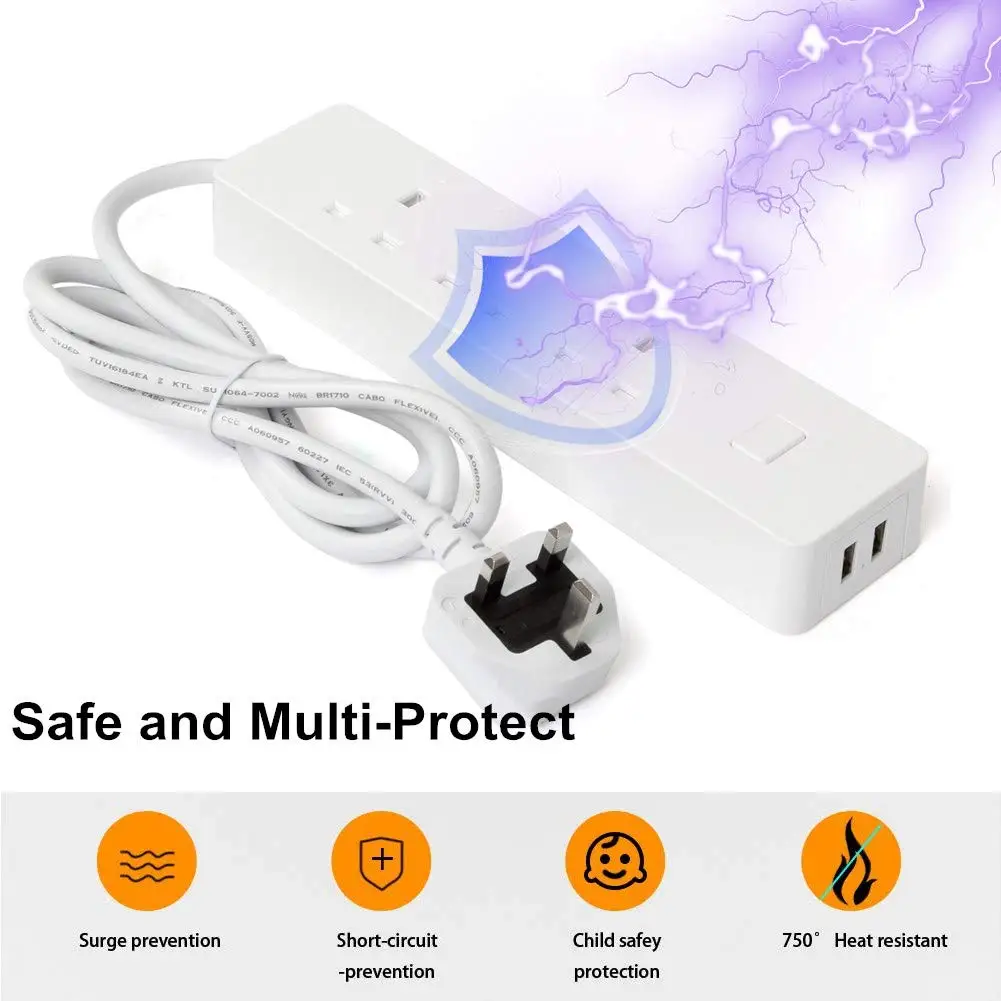 Умный сетевой фильтр Wi Fi розетка с защитой от скачков напряжения 3 розетки