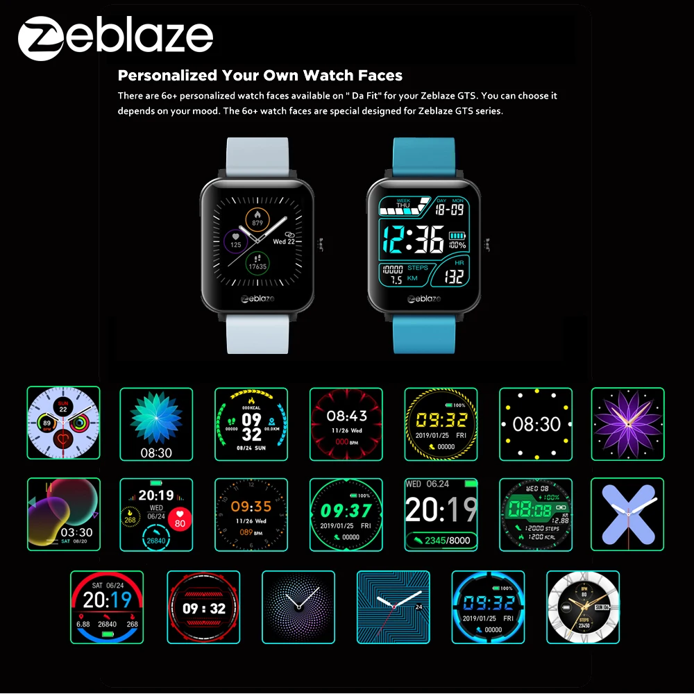 2021 New Zeblaze GTS Smart Watch Men Bluetooth Call IP67 Waterproof 1.54in IPS Touch Screen Heart Rate DIY Watchface Smartwatch |