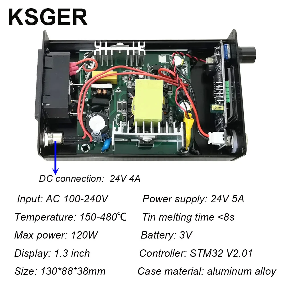 KSGER T12 паяльная станция AC/DC T12 железные наконечники STM32 OLED V2.0 Электрический контроллер алюминиевый сплав DIY наборы сварочные инструменты 907
