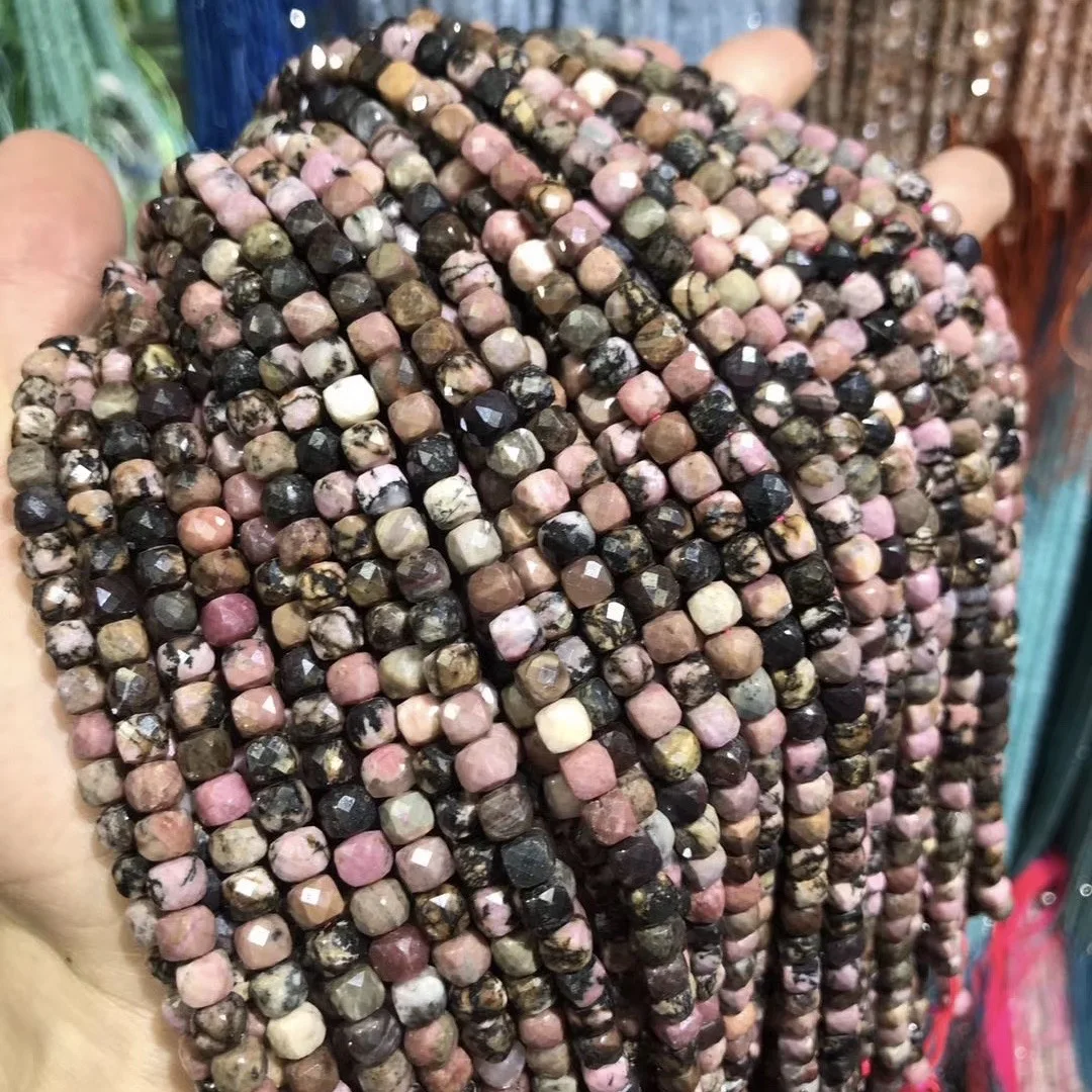 

Square Faceted Black Line Tree Pattern Stone Natural Beads Making for Jewelry Bracelet Necklace Charm Accessories Gift Size5x5mm