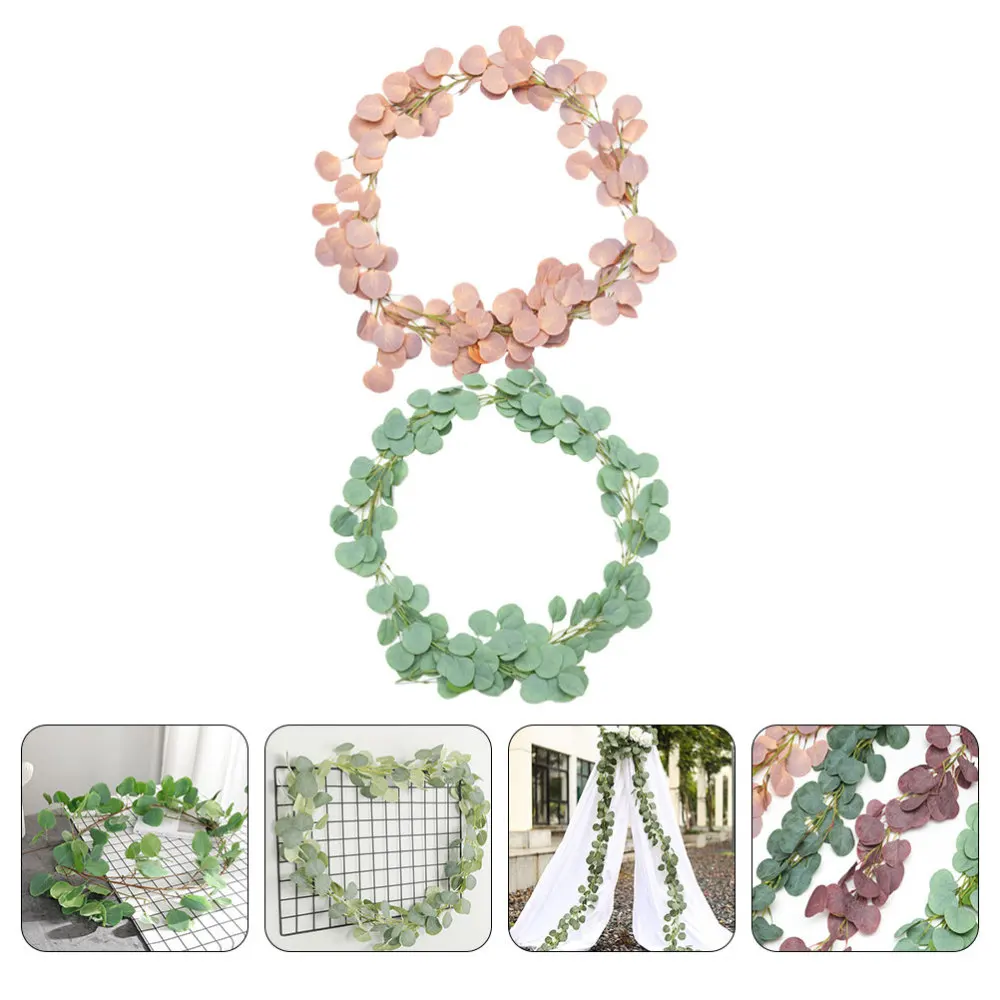 

2Pcs Fake Rattan Household Artificial Wreath Decor Home Garden Ornaments