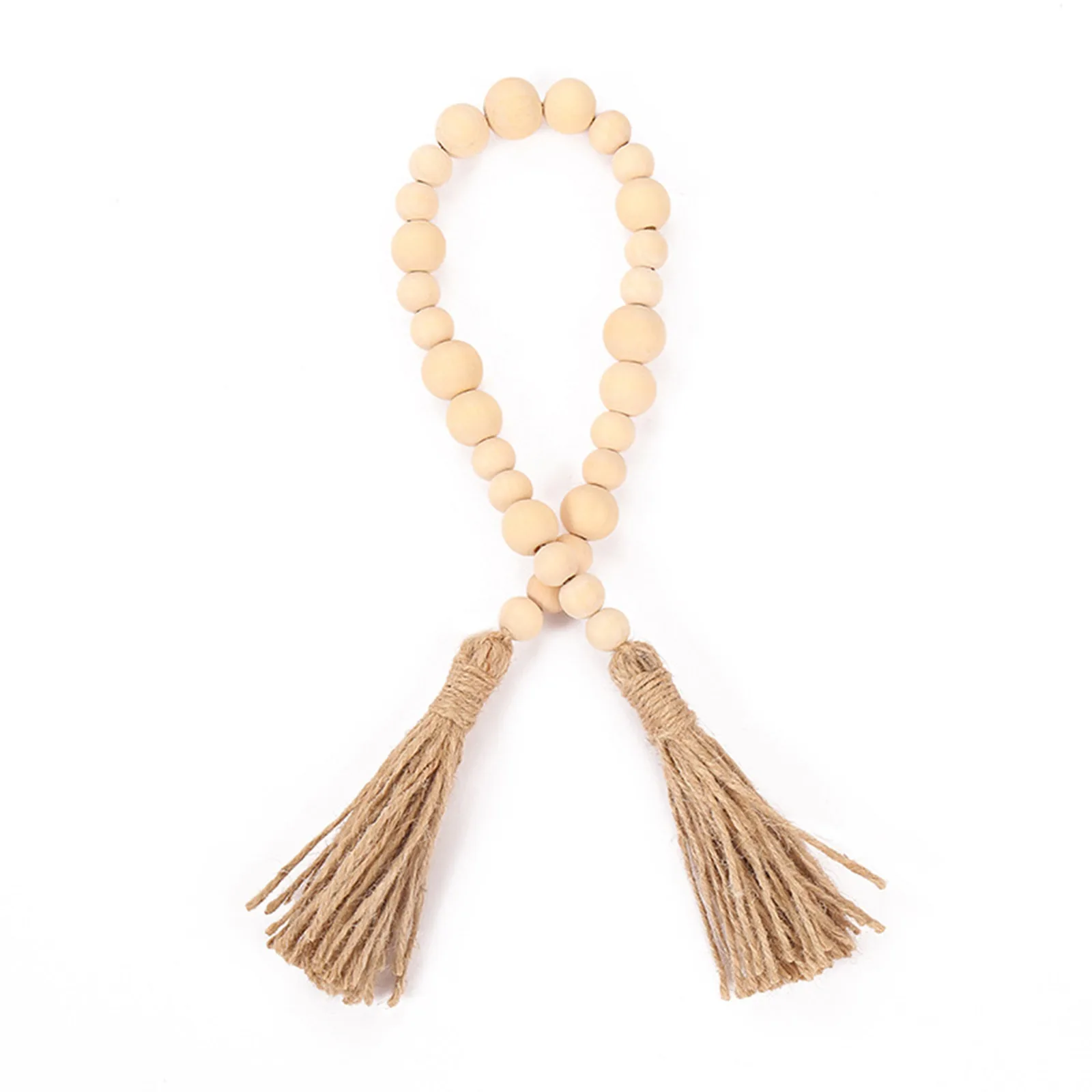 

1Pc New Creative Hemu Bead Tassel Rope Beaded Tassel Pendant DIY Jewelry Accessories Home Wall Decoration Wooden Bead Pendant