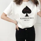 Женская летняя футболка Kakegurui XX аниме футболка с принтом Футболка для женщин Harajuku с коротким рукавом и О-образным вырезом туалеты Топы азартные игры Школьная в готическом стиле Тройник