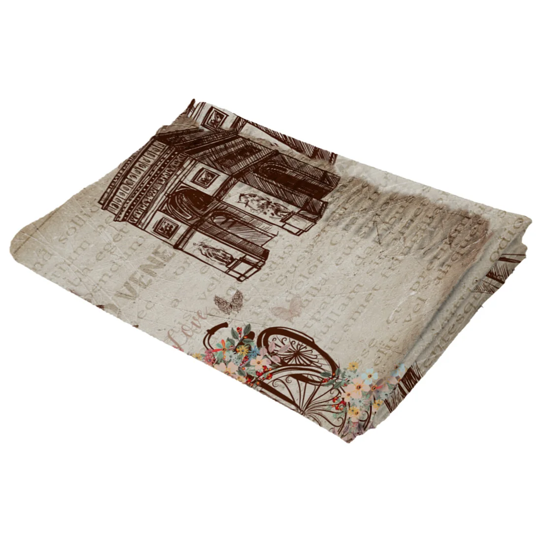 Зимний женский шарф теплая кашемировая ткань с изображением газеты Эйфелевой