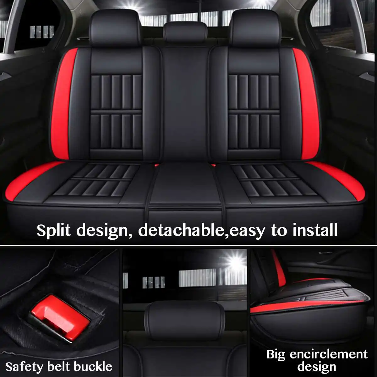 11PCS 5 Seats Car Seat Covers PU Leather Cushion Cover Full Set Protector Pad Universal For Sedan SUV Truck | Автомобили и