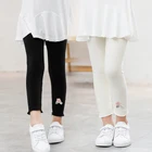 Леггинсы однотонные с цветочным принтом для девочек