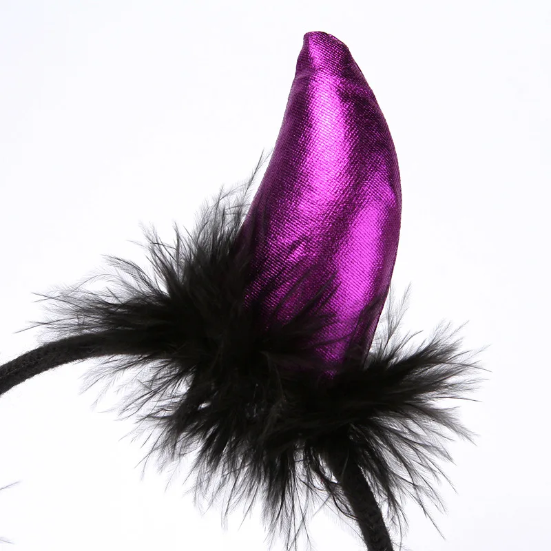 

Kid Devil Horn Feather Headband Hair Hoop Lovely Gift Party Photo Props Masquerade Headwear Halloween Christmas