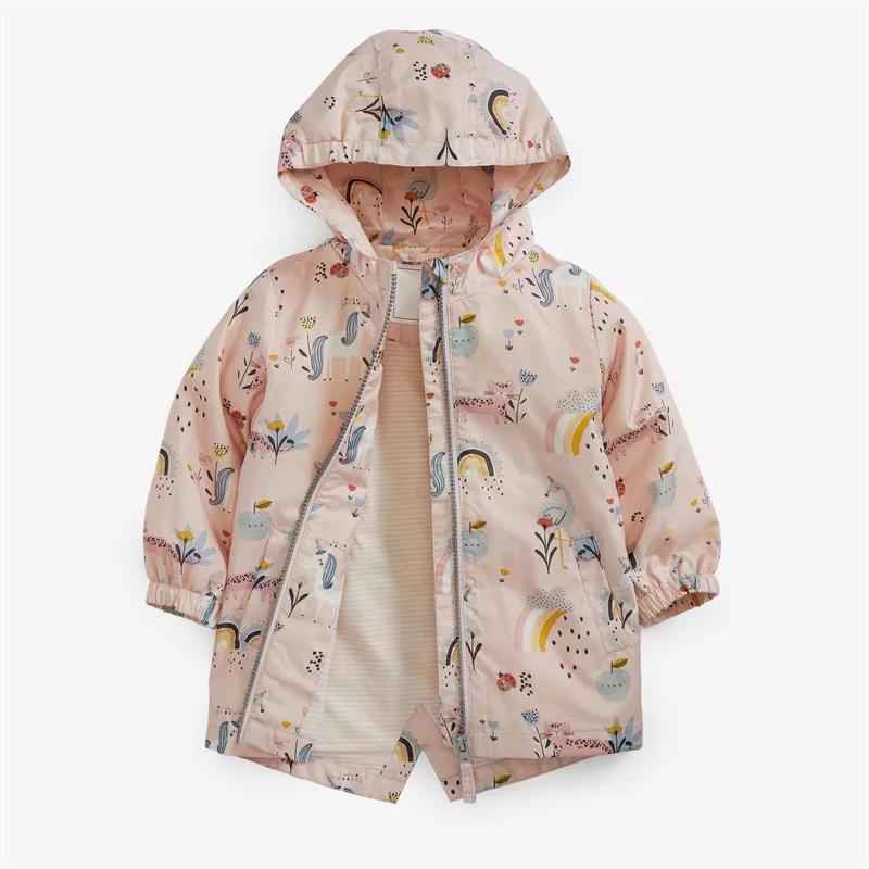 

Children's Clothing Girl Trench Coat Spring And Autumn Pink Baby Double Layers Thin Style Jacket