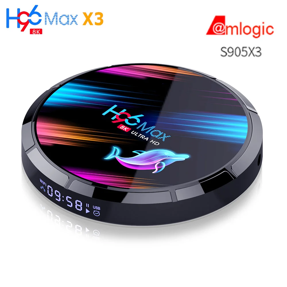 Смарт ТВ-приставка H96 Max X3 Android 9 0 Amlogic S905X3 4 Гб RAM 64 ROM 2 4G 5G Wifi Bluetooth 1000 Мбит/с 8K