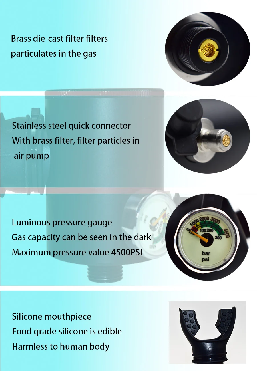 Миниатюрная головка клапана кислородного бака для дайвинга M18 * 1 5 резьбовой