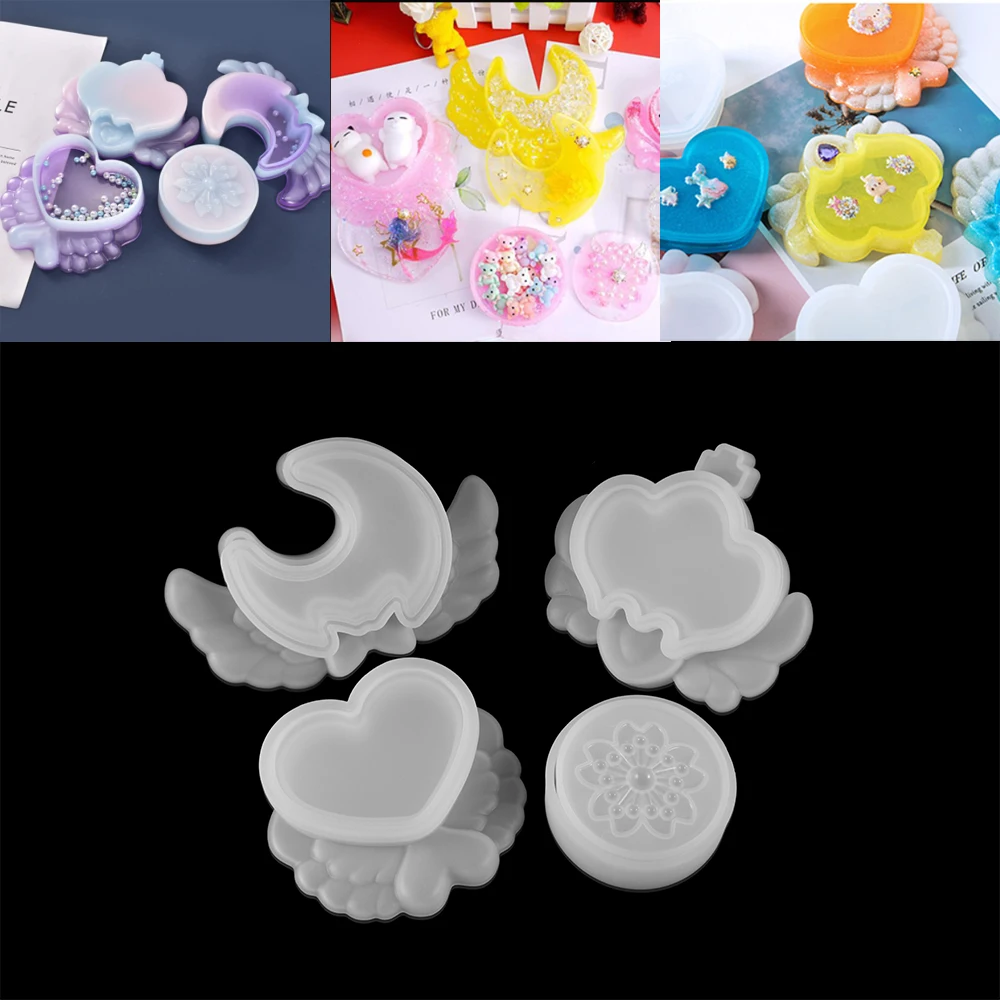 Прозрачная коробка для хранения силиконовая форма в форме сердца луны сакуры