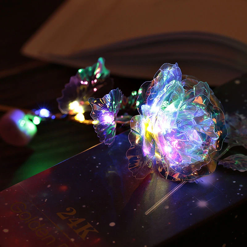 

True Love Galaxy Rose Glowing Artificial Rose Flower Valentine's Day Gift led Simulation Flower Creative Gifts