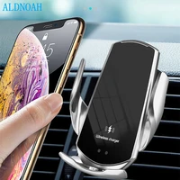 automatic 15w qi car wireless charger for iphone 12 11 xs xr x 8 samsung s20 s10 magnetic usb infrared sensor phone holder mount