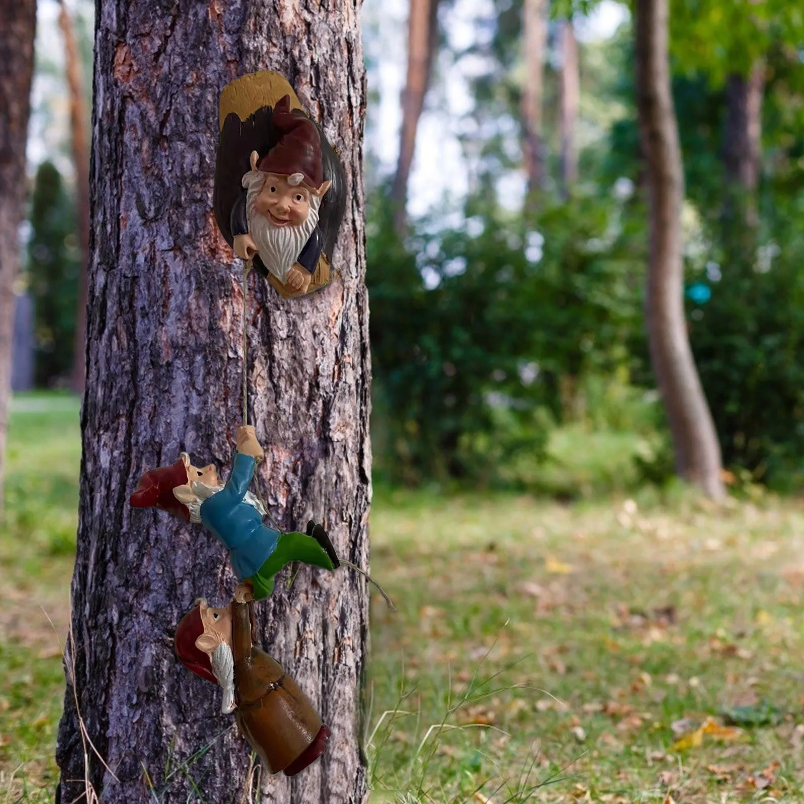 Climbing Gnomes Tree Hugger Decor-Gnomes Garden Sculpture-Outdoor Whimsical Statue-Garden Yard Art Decoration Ornament |