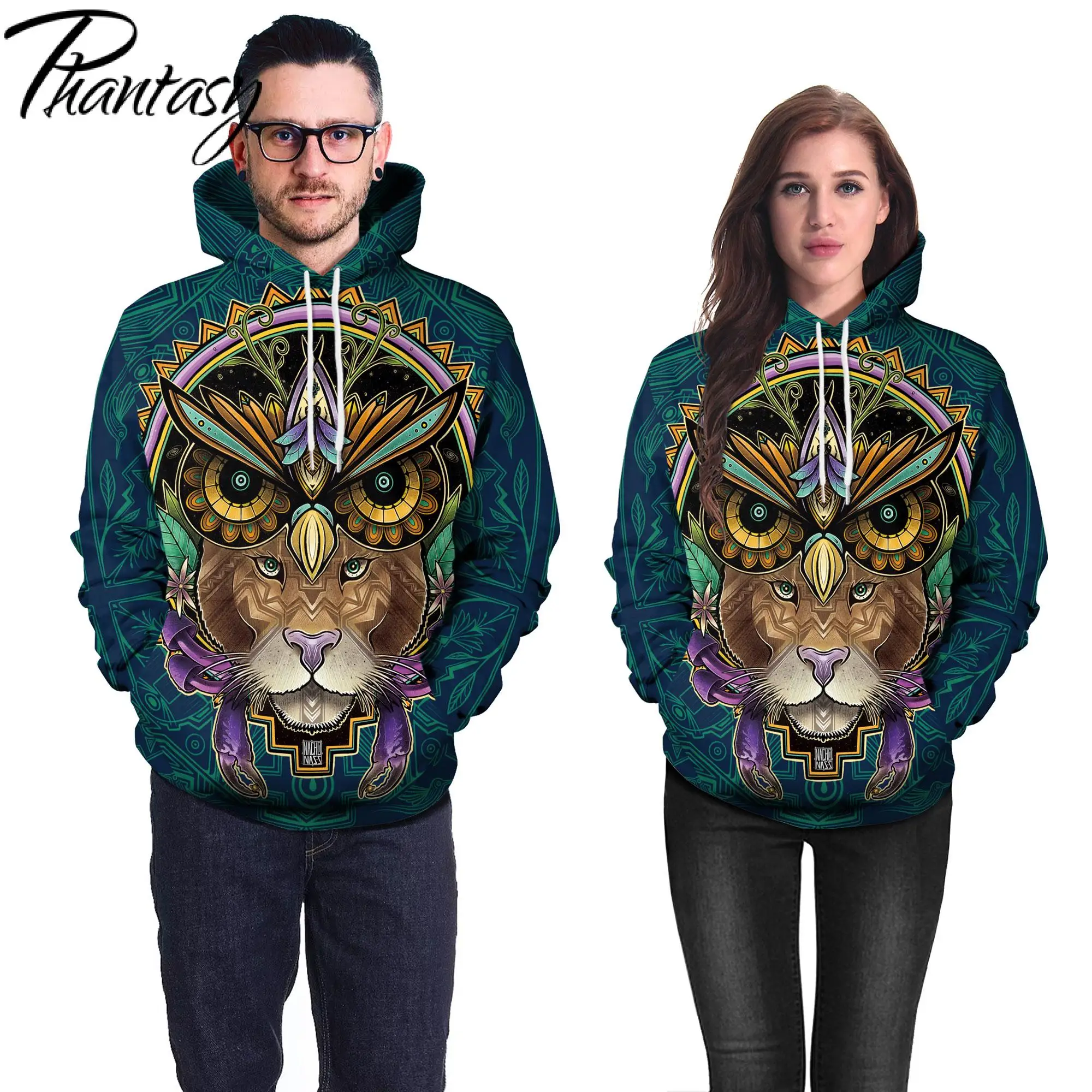 

Толстовка унисекс Phantasy с изображением короля льва, Женский пуловер с 3D рисунком, повседневный Свободный свитшот с длинным рукавом для коспл...