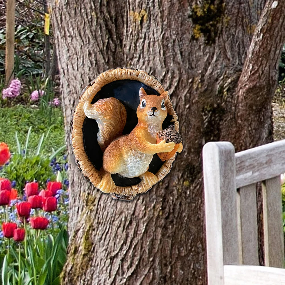 

Resin Cartoon Squirrel Garden Animal Statue Figurine Yard Landscape Ornament Waterproof Corrosion Resistant Garden Decor