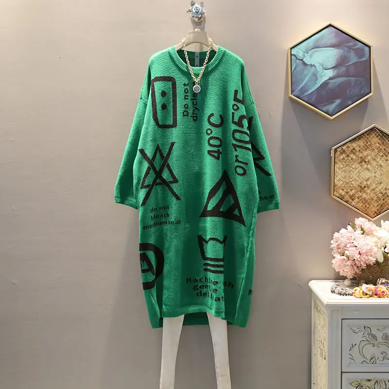 Knitted Geometrical Sweater Women Pullover 2019 Autumn Letter Small Fresh O Neck Full Sleeve Casual Style L551 | Женская одежда