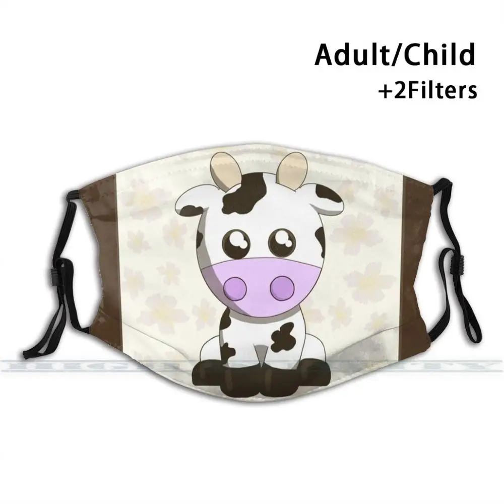 

Simply Bovine 3d Print Reusable Mouth Mask Washable Filter Anti Dust Face Mask Cow Cute Calf
