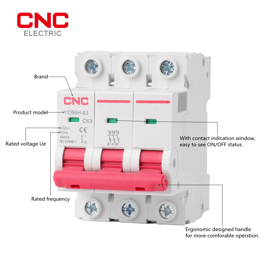 Автоматический выключатель CNC 1P 2P 3P компактная автоматическая диаметром 18 мм с