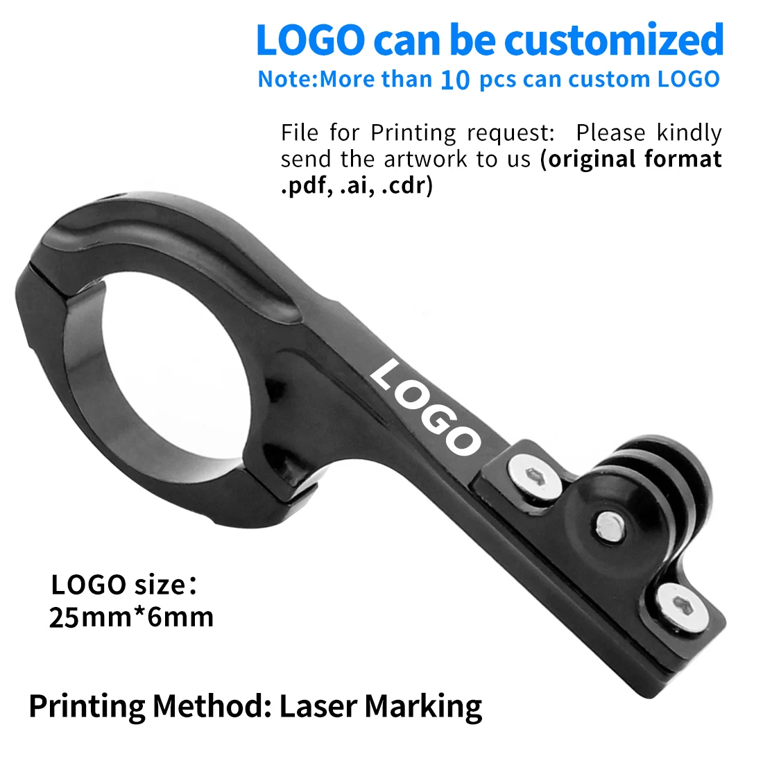 

CNC Bike Motorcycle Handlebar 31.8mm Mount Holder Adapter for Gopro Hero 6 5 4 /SJ4000 / Xiaoyi Action Cameras Accessory